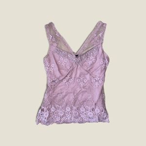 Vintage pink lace tank top